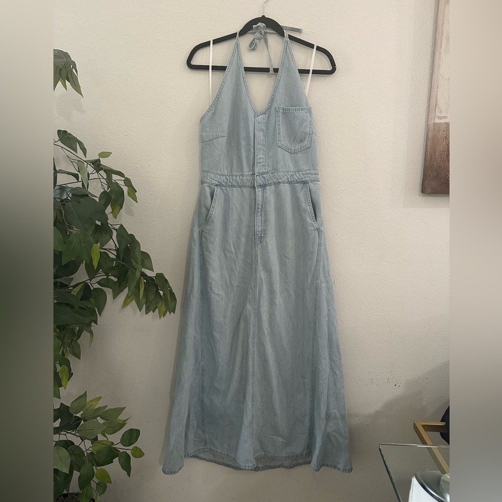 Beautiful maxi dress universal thread Sz 12 halter top side pockets